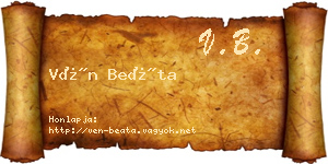 Vén Beáta névjegykártya