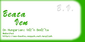 beata ven business card